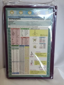 Sepsis/SIRS NEW Purple Nursing Clipboard Bi-folding Pocket Reference 8.75x11.5 - Picture 1 of 3