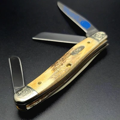 Case XX USA 5318 Stockman-Blue Scroll-SS-Fat Stag-Scroll Bolsters-NOS-2006-SFO Foto 1 de 4