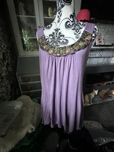 Dorothy Perkins Stop Size 18 In Dark Purple Lovely Item With Beaded Neck C - Picture 1 of 7
