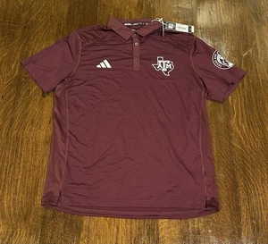 Polo Texas A&M Aggies Adidas Para Hombre Grande AEROREADY 12th Man Granate Nuevo con Etiquetas $75 - Imagen 1 de 10