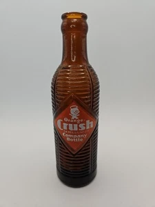 BOTELLA DE REFRESCO ÁMBAR ACANALADA VINTAGE 7 OZ POP NARANJA APLASTAR ENVÍO GRATUITO - Imagen 1 de 3