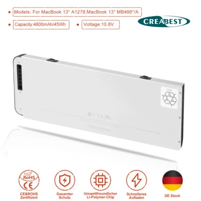 10.8V Laptop Akku A1280 MB771 45Wh Für Apple MacBook 13" A1278 MB466 MB467 2008 - Bild 1 von 4