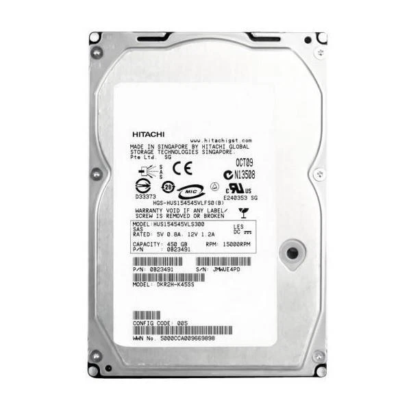 Hitachi Ultrastar HUS154545VLFS0 15K450 450GB 15000RPM SAS 3GB/s 16MB Cache 3. - Image 1 of 1