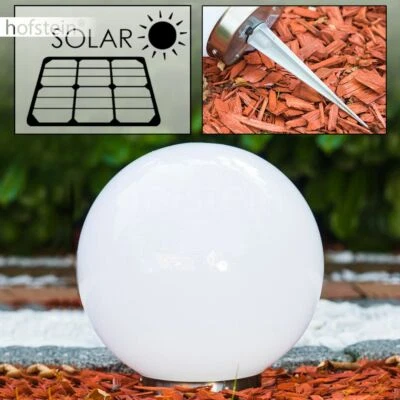 Garten Solar Kugelleuchte 25 cm Terrasse Sonne Wegelampe Veranda Hof Edelstahl  - Bild 1 von 4