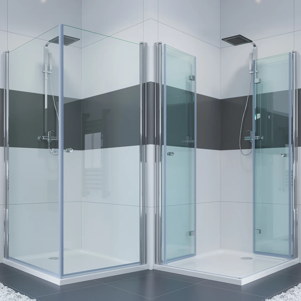 IMPTS Falttür Duschkabine Schwingtür Eckeinstieg Duschabtrennung Komplett Dusche - Bild 1 von 4