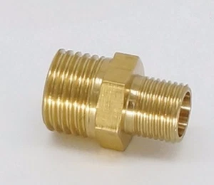 Reducer 1/8" NPT Male to Metric M5X0.75 Male Brass Pipe Adapter Straight M-6T - Bild 1 von 1