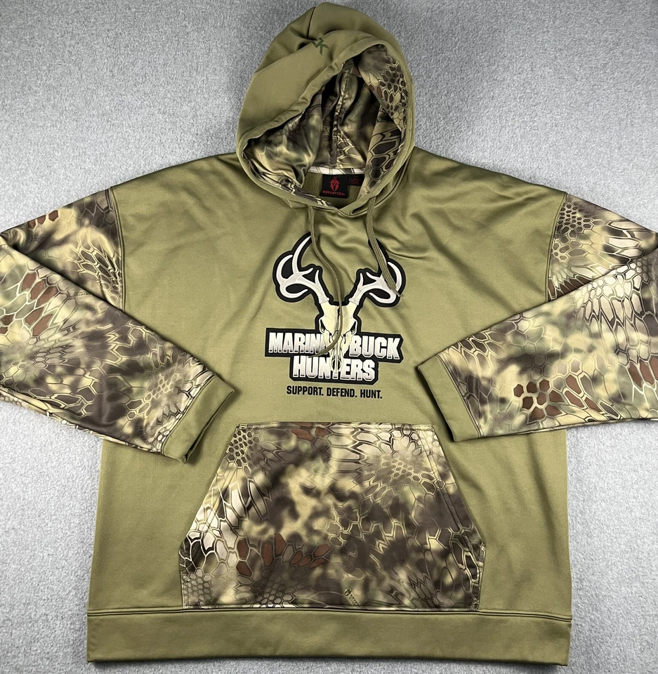 Kryptek Hoodie Marine Buck Hunter Mens XXL Fleece Hunting Mandrake Camo Pullover - Image 1 of 4