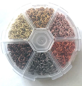 Assorted Colors 1080 pcs 6mm Open Jump Rings Ring Rose Gold Orange Brown Yellow - Picture 1 of 1