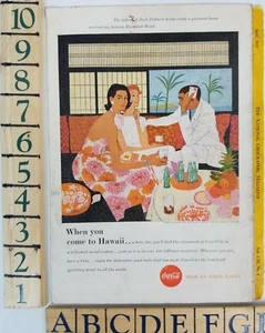 Vintage 1957 Coca Cola Coke When You Come to Hawaii Print Ad Natl Geographic - Picture 1 of 5