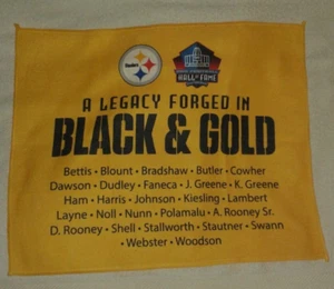 PITTSBURGH STEELERS SALÓN DE LA FAMA LEGADO FORJADO EN NEGRO Y ORO TERRIBLE TOALLA - Imagen 1 de 1