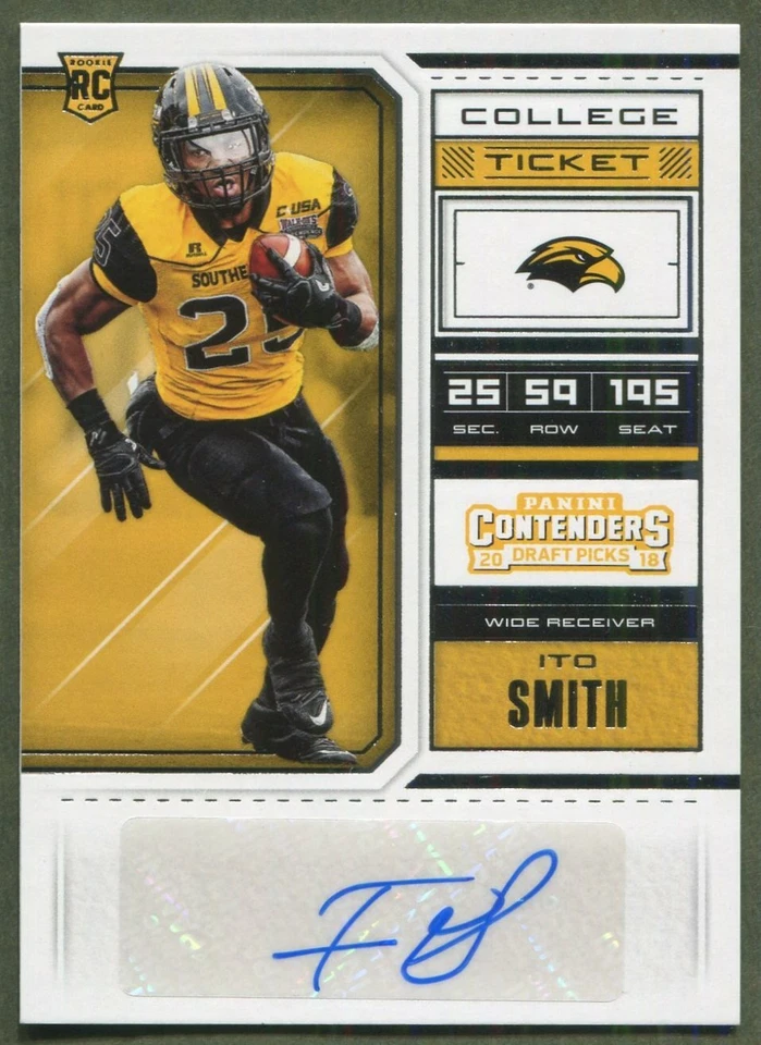 2018 Panini Contenders Draft Picks - #291 Ito Smith - Southern Miss - AUTO (a) - Image 1 of 1