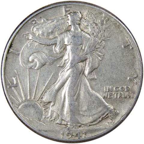 1941 Liberty Walking Half Dollar XF EF Extremely Fine 90% Silver 50c US Coin Cover