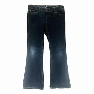 Jordache Women's Flare Denim Blue Jeans Size 12 Flap Pockets Preowned - Picture 1 of 11