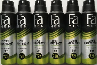 Fa Men Sport Energy Boost Deodorant - Anti-Transpirant - 6x150 ml - Bild 1 von 4