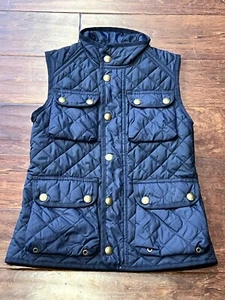 Polo Ralph Lauren Blue Zip Button Kids Small 7 Quilted Pocket Puffer Vest Jacket - Picture 1 of 11