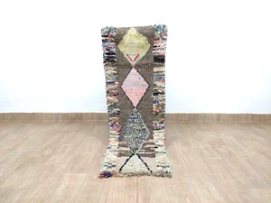 Vintage Moroccan Berber Runner Rug 2x5 Colorful Geometric Tribal Azilal Carpet - Picture 1 of 11