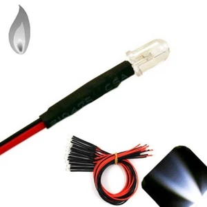 5 x 12V 5mm vorverdrahtete LEDs flackernde Kerze kaltweiß LED vorverdrahtet Flacker Mod - Bild 1 von 2