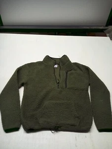 No Boundaries Sherpa Green 1/4 Zip Pullover Size Juniors Large Fluffy Cozy - Picture 1 of 5