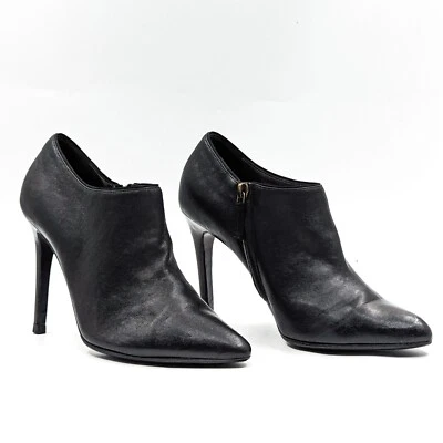 Lanvin Mujeres Cuero Negro Cremallera Tacón Elegante Oficina Botas Redondas Talla 8US EUR 38 Foto 1 de 4