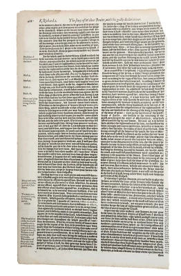 Original Antique 1583 Leaf from John Fox's Book of Martyrs in Olde English - Image 1 of 4