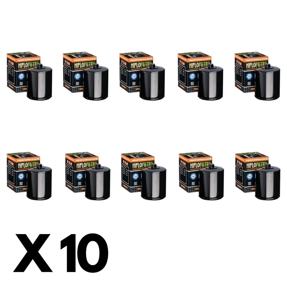 10 Pack Hiflo Oil Filter for Harley 1450 Fat Boy 88/FLSTF 2000-2006 (W/Nut) - Image 1 of 1