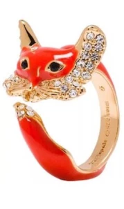 KATE SPADE 12K Gold-Plated ‘Into The Woods’ Fox Wrap Ring, Sz 7 w/ KS Dust Bag - Picture 1 of 12