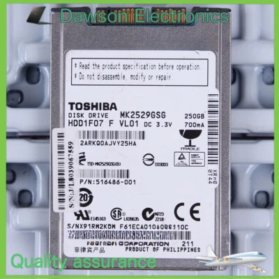 TOSHIBA (MK2529GSG) 250 GB 1.8" 8 MB 5400 RPM micro-SATA mSATA Hard Disk HDD - Image 1 of 3