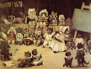 Louis Wain Mrs. Tabithas Cats Academy Print 3 Size Matte Finish - Picture 1 of 3