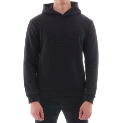 Sudadera con capucha bordada EMPORIO ARMANI Eagle negra Foto 1 de 4