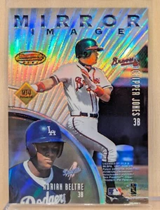 1997 Bowman's Best MIRROR IMAGE REFRACTOR #9 Chipper Jones Adrian Beltre ROOKIE - Bild 1 von 2