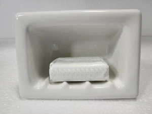 Vintage White Recessed Ceramic Soap Dish Tray Niche Mid Century Modern Kohler - Picture 1 of 17
