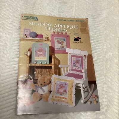Shadow Applique Teddies Paperback Ginny Fraser 1985 Leisure Arts Cross Stitch - Image 1 of 4