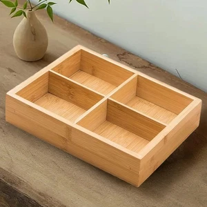 Bamboo Nuts Platter Tray Candy Container Snack Plate - Picture 1 of 7
