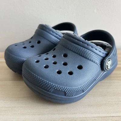Zueco Crocs Clásico Forrado Niño Pequeño Niños Pequeños C4 Azul Marino Niños Niñas Unisex Cálido Foto 1 de 4