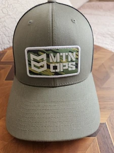 MTN OPS Men's Trucker Hat Cap Green Black Mesh Snapback EUC - Picture 1 of 7