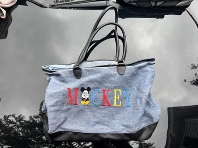 Bolso de mano vintage de Mickey Mouse Walt Disney World Parks años 90 azul con cremallera Foto 1 de 4
