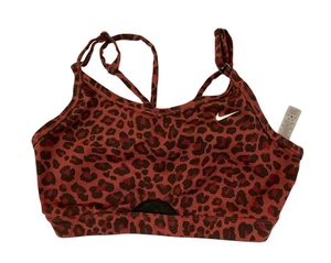 Nike Sports Bra XL Burgundy Leopard Print Mesh - Picture 1 of 2