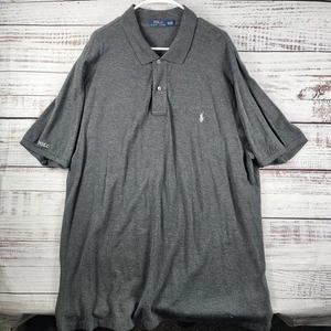 Polo Ralph Lauren Pique Mesh Polo Shirt 2XLT Gray Classic Fit Pony Logo Men’s - Picture 1 of 9