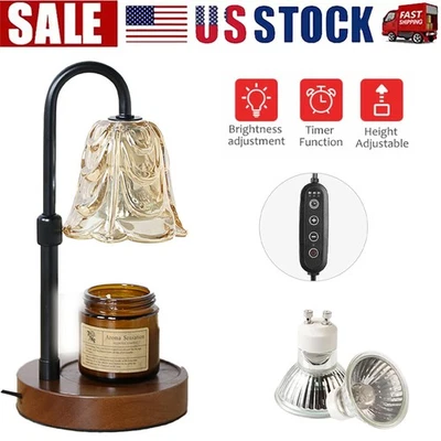 Candle Warmer Lamp Adjustable Glass Lamp Candle Warmer with Timer Dimmable Gifts - Image 1 of 4