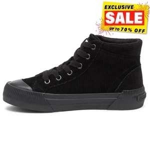 Rocket Dog Cheery Corduroy Hi-Top Trainers Cosy Casual Fashion Sneakers Black - Picture 1 of 5