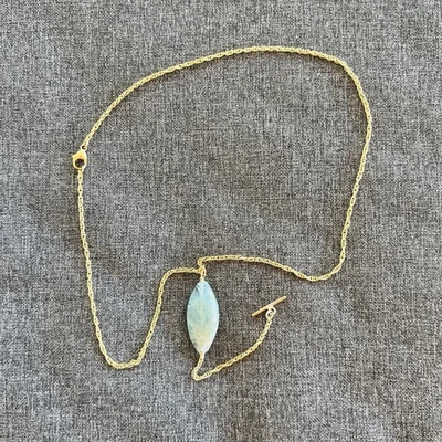 Taylor And Tessier Aspen Tumbled Aquamarine 925 Silver 14k Gold Plated Necklace - Image 1 of 3