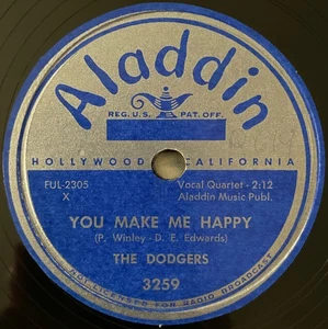 Dodgers-You Make Me Happy/Make Whole Lot Love-Rare R&B 78-Aladdin 3259-Hear - Foto 1 di 2