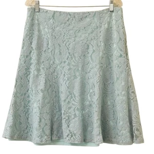 Roz & Ali Seafoam Green Lace A-Line Skirt Lined Side Zipper Size 14 - Picture 1 of 6