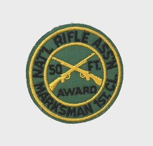 NRA 50 ft Rifle Marksman 1st Class Shooting Award Green Patch - Picture 1 of 3