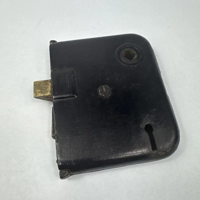 Fechadura de esqueleto preta antiga - Sem chave - Para peças ou não funcionando - Imagem 1 de 4