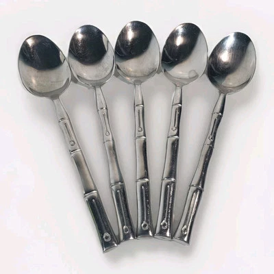 (5) Cucharas sopera de bambú de acero inoxidable Hampton Silversmiths  Foto 1 de 4
