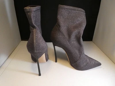 Casadei Marrón Dorado Calcetín Botas Hoja Tacones Talla 7.5 37 1/2 Foto 1 de 4