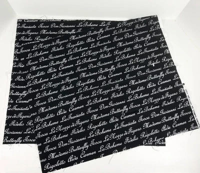 Opera Titles Timeless Treasures Fabric 2 Fat Quarters ERA-C6995 NEW - Image 1 of 4