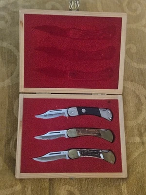 3 Piece Puma Mini-Set of lock back knives--in box- Gentleman,  Lord, Corporal - Image 1 of 4