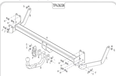 Barra de remolque automotriz Towtrust cuello de cisne para Peugeot 407 Estate 2004 a 2011 Foto 1 de 4